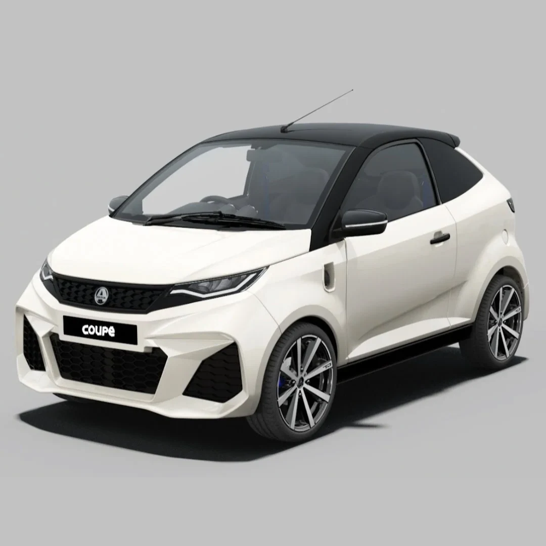 AIXAM - Coupé GTI électrique blanche – vue 3/4 avant