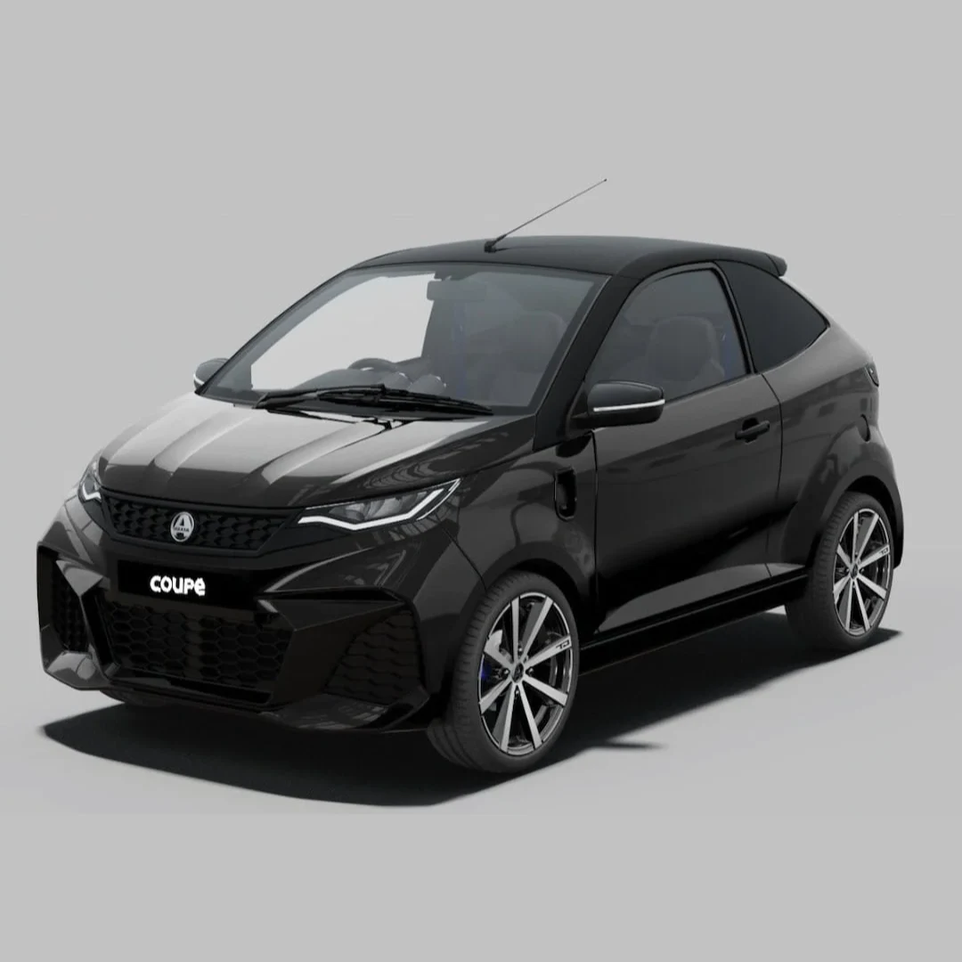 AIXAM - Coupé GTI électrique noire – vue 3/4 avant