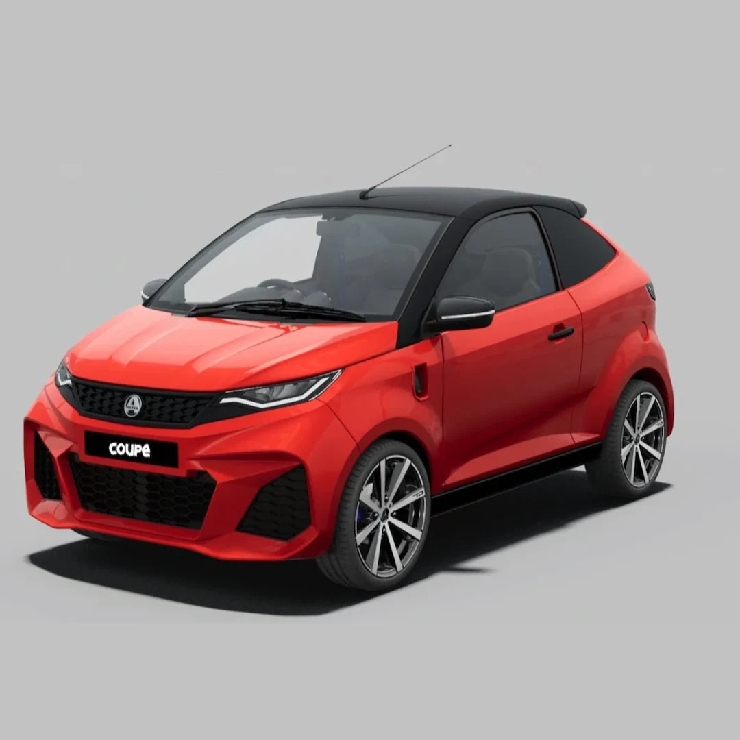 AIXAM - Coupé GTI électrique rouge – vue 3/4 avant
