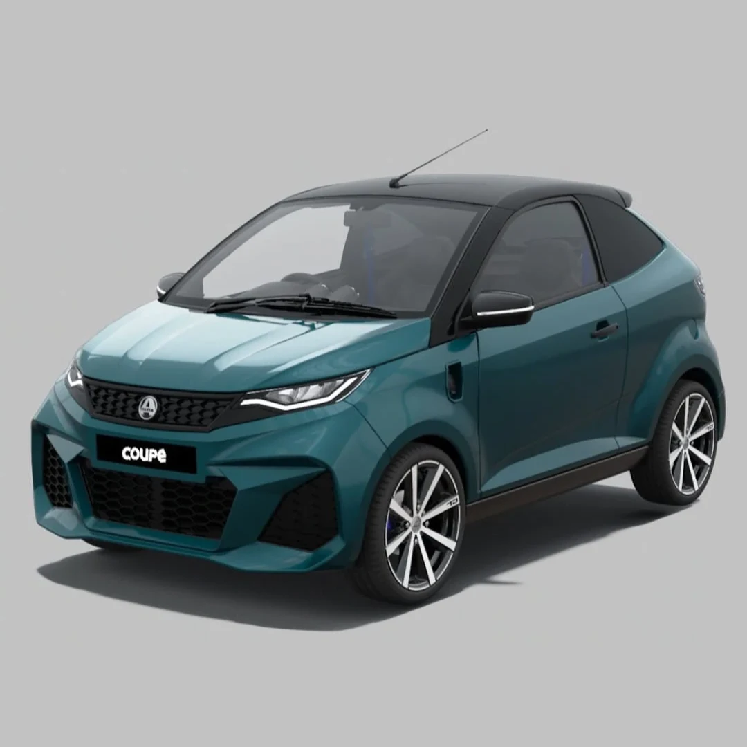 AIXAM - Coupé GTI électrique verte – vue 3/4 avant