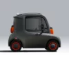 ASTRAUX AL7 – voiture électrique permis B1 – vue de trois quarts arrière, noire et orange