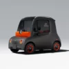 ASTRAUX AL7 – voiture électrique permis B1 – vue arrière, noire et orange