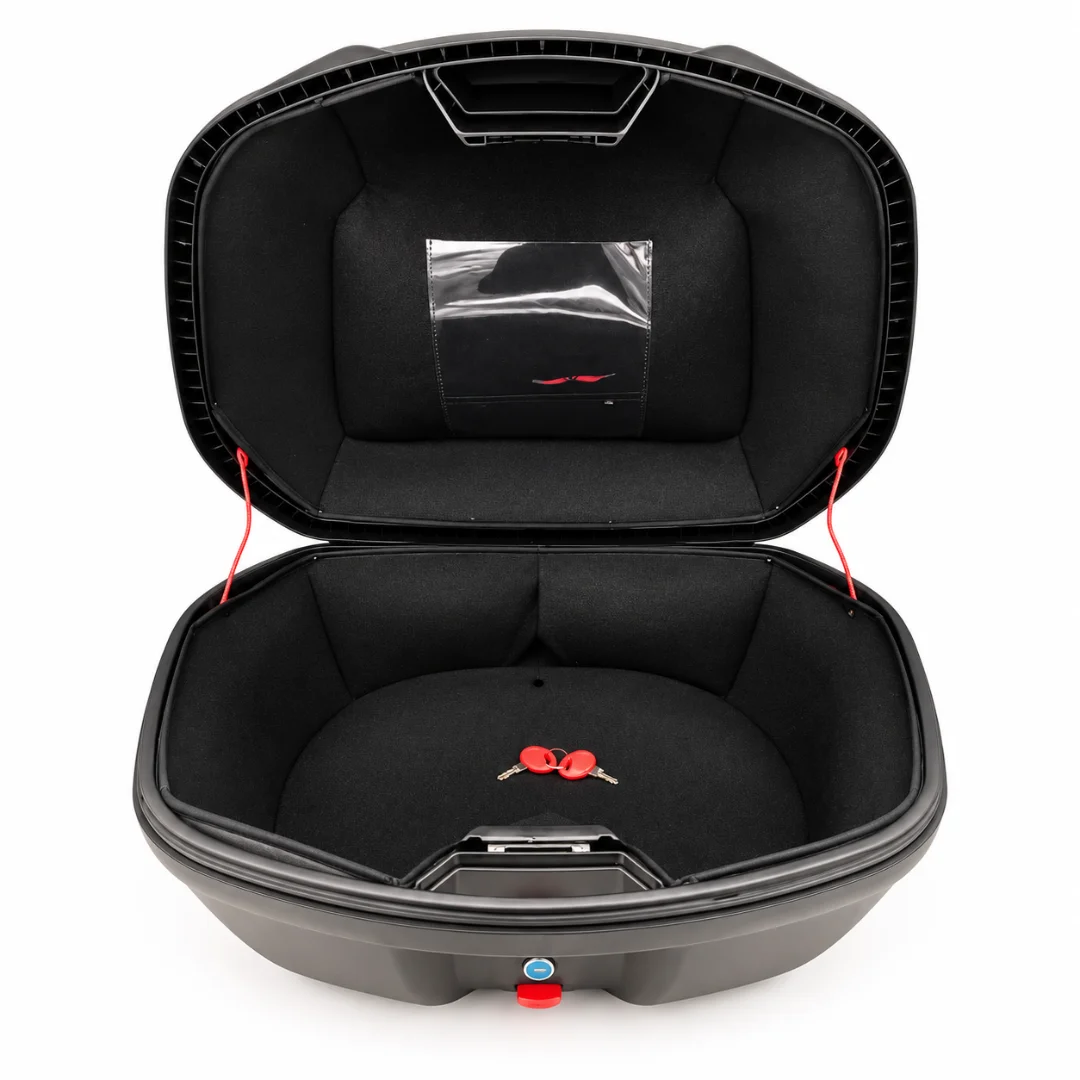 Coffre arrière 47 L Silence, top case ouvert avec clés