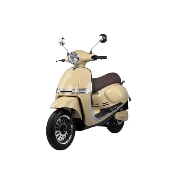 FRISON T5000 – scooter électrique 125 cm3 style rétro – vue de trois quarts avant, beige
