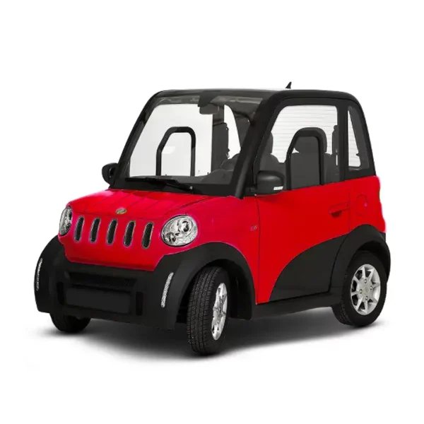 JIAYUAN City Fun rouge – voiture sans permis électrique – vue de trois quarts avant