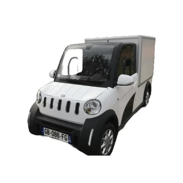 JIAYUAN City Van – utilitaire sans permis électrique caisson rideau – vue de trois quarts avant