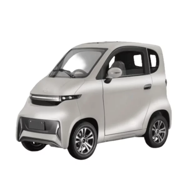 LI-BELLULE – voiture sans permis électrique ByAspp – vue de trois quarts avant, blanche