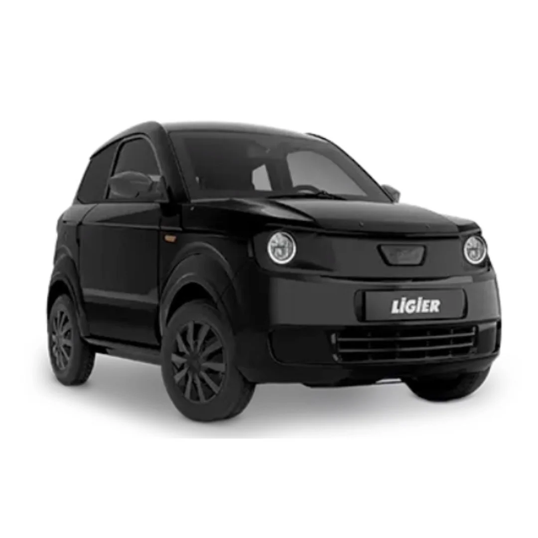 LIGIER MyLi LAB noire – voiture sans permis électrique – vue de trois quarts avant