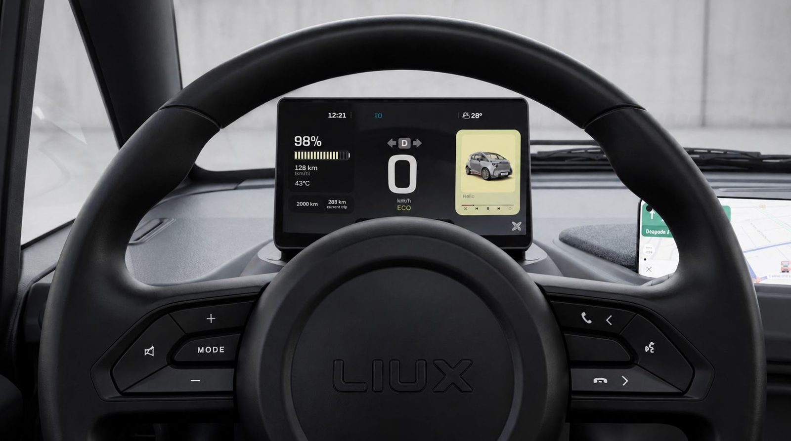 Écran numérique 7 pouces et volant multifonction de la LIUX BIG