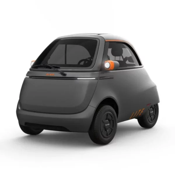 Location MICROLINO Lite 3 mois – voiture électrique sans permis – vue de profil, noire
