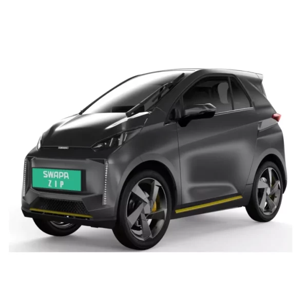 Location Swapa Zip – voiture sans permis électrique en Île-de-France – vue de trois quarts avant, grise