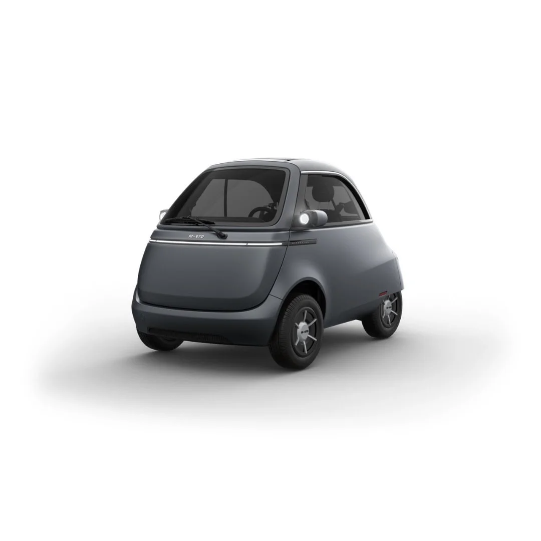 MICROLINO – voiture électrique permis B1 – vue de trois quarts avant, grise