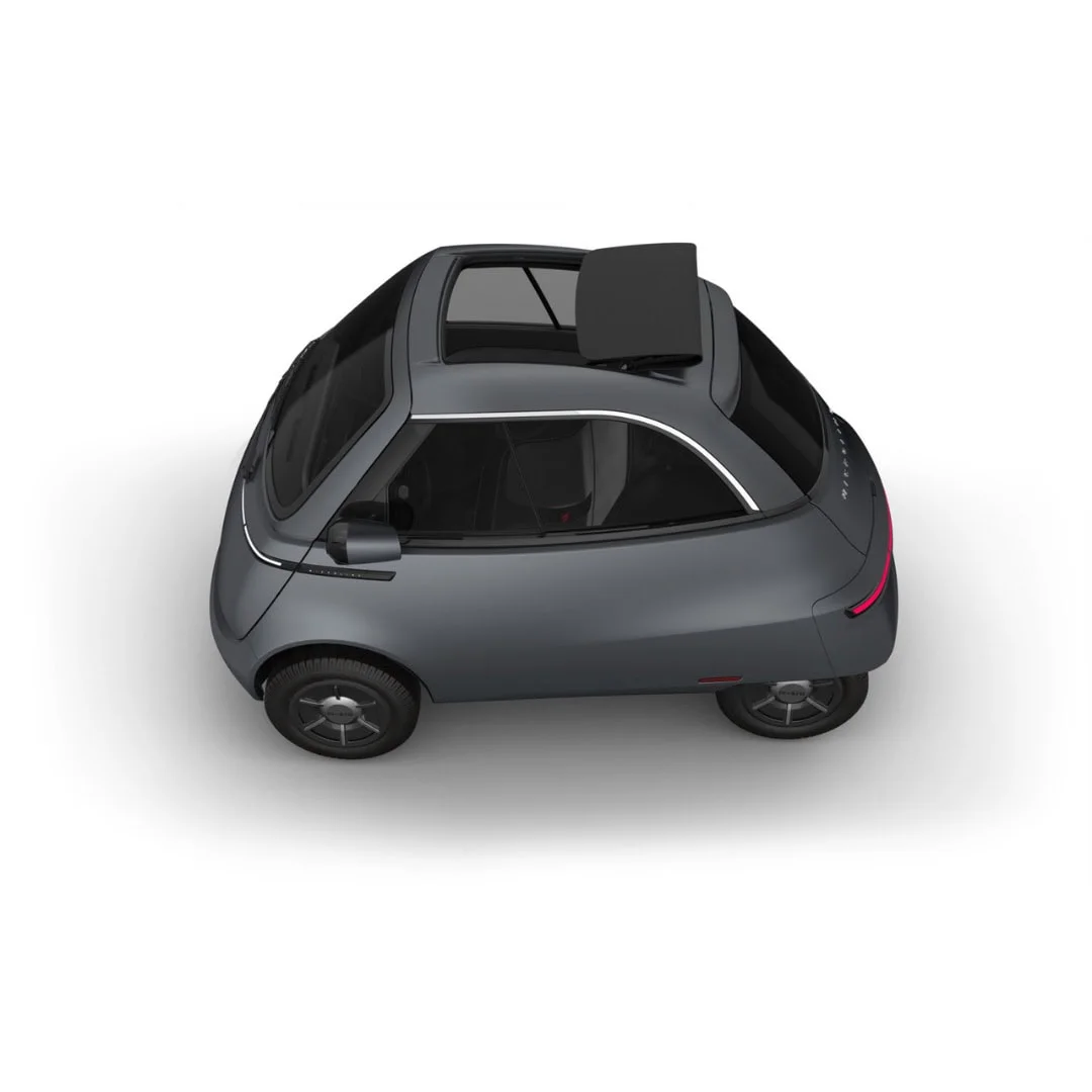 MICROLINO – voiture électrique permis B1 – vue arrière, grise