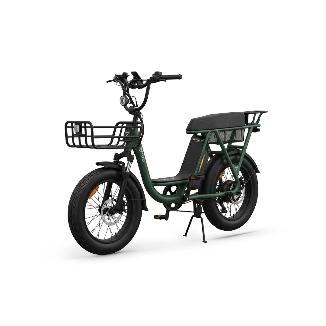 NIU BQi Utility 200 – vélo cargo électrique utilitaire – vue de profil, blanc