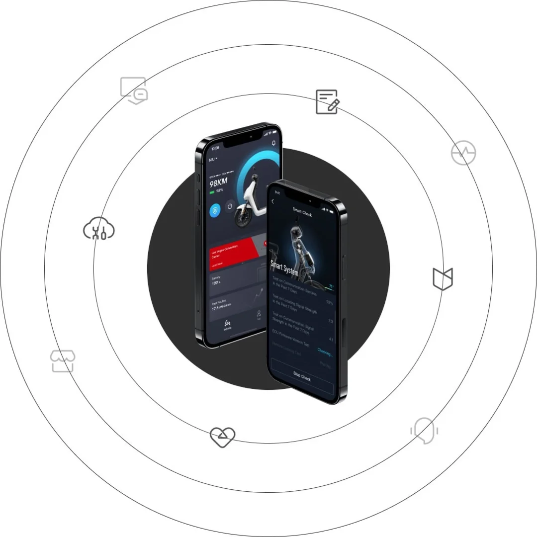 NIU MQi GT 100 – scooter électrique 125 cm3 – schéma des capteurs et connectivité
