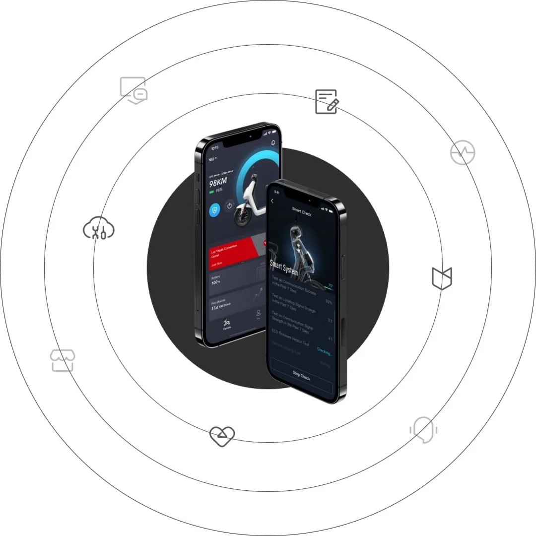 NIU MQi GT 100 – scooter électrique 125 cm3 – schéma technique connectivité