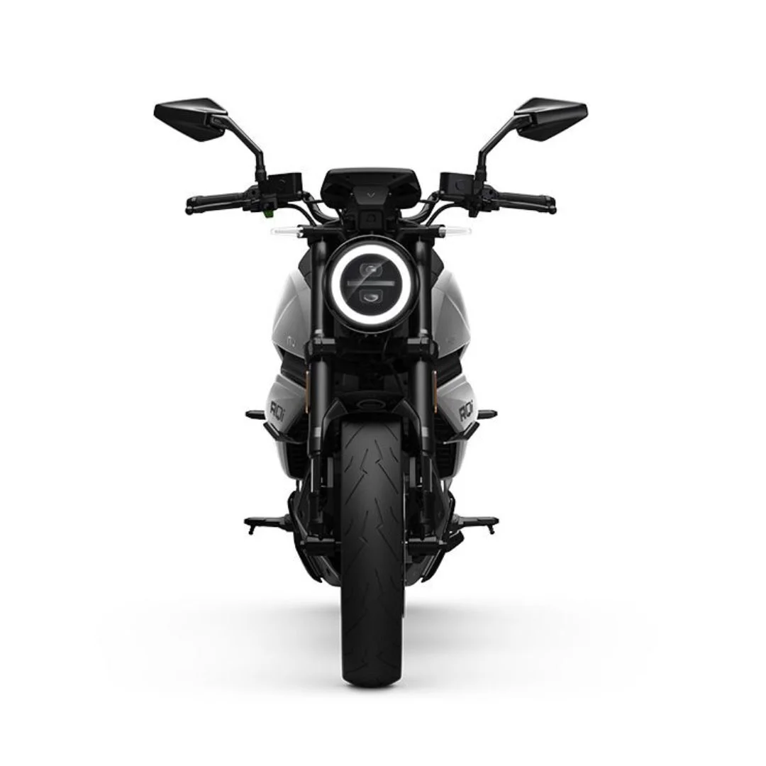 NIU RQi Sport – moto électrique 125 cm3 – vue de face, gris