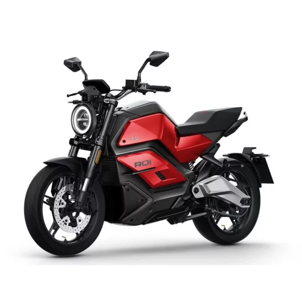 NIU RQi Sport rouge – moto électrique 125 cm3 – vue de trois quarts avant