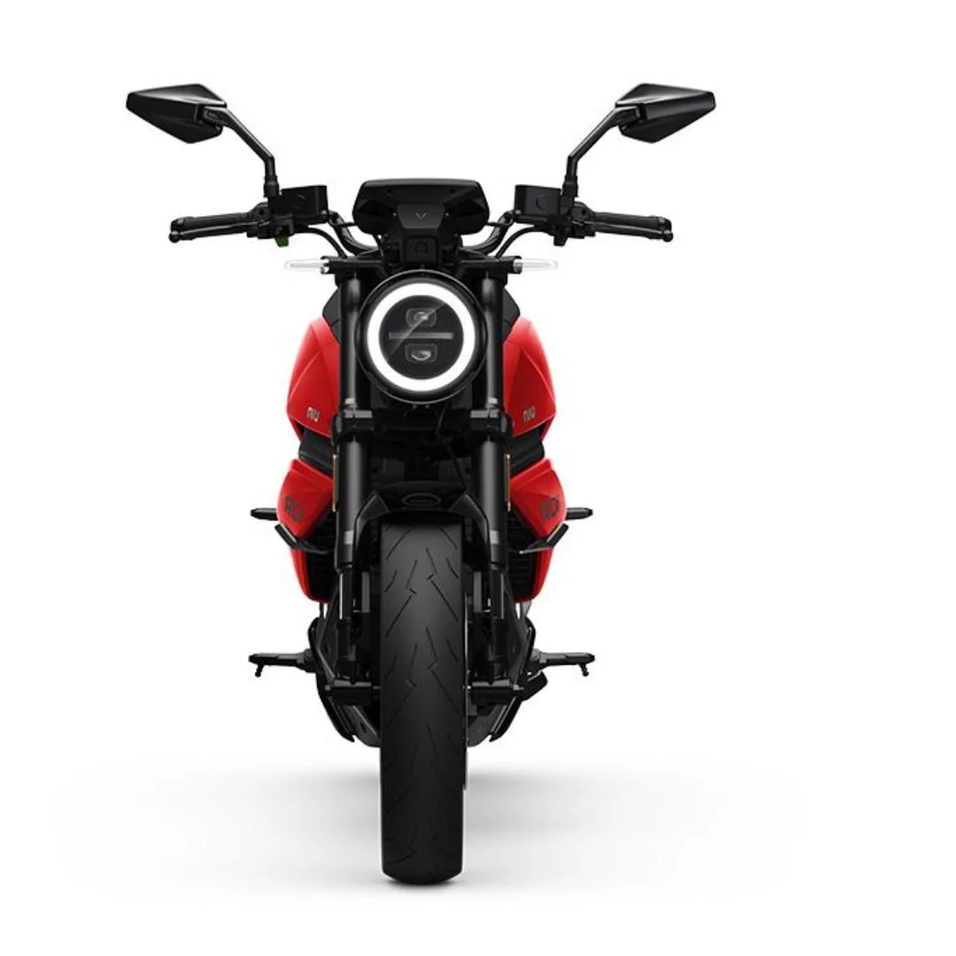 NIU RQi Sport – moto électrique 125 cm3 – vue de face, rouge