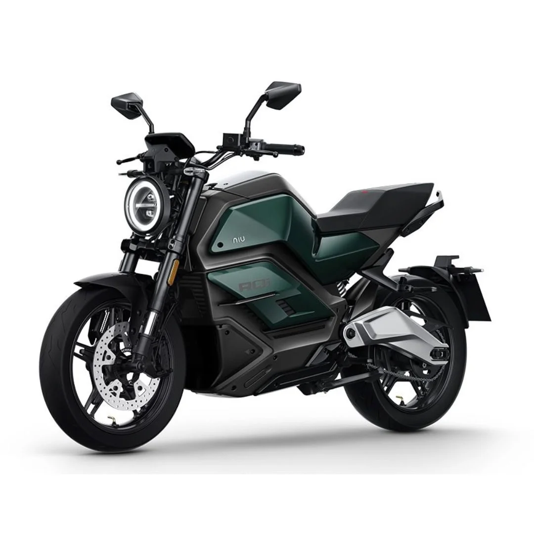 NIU RQi Sport – moto électrique 125 cm3 – vue de trois quarts avant, vert