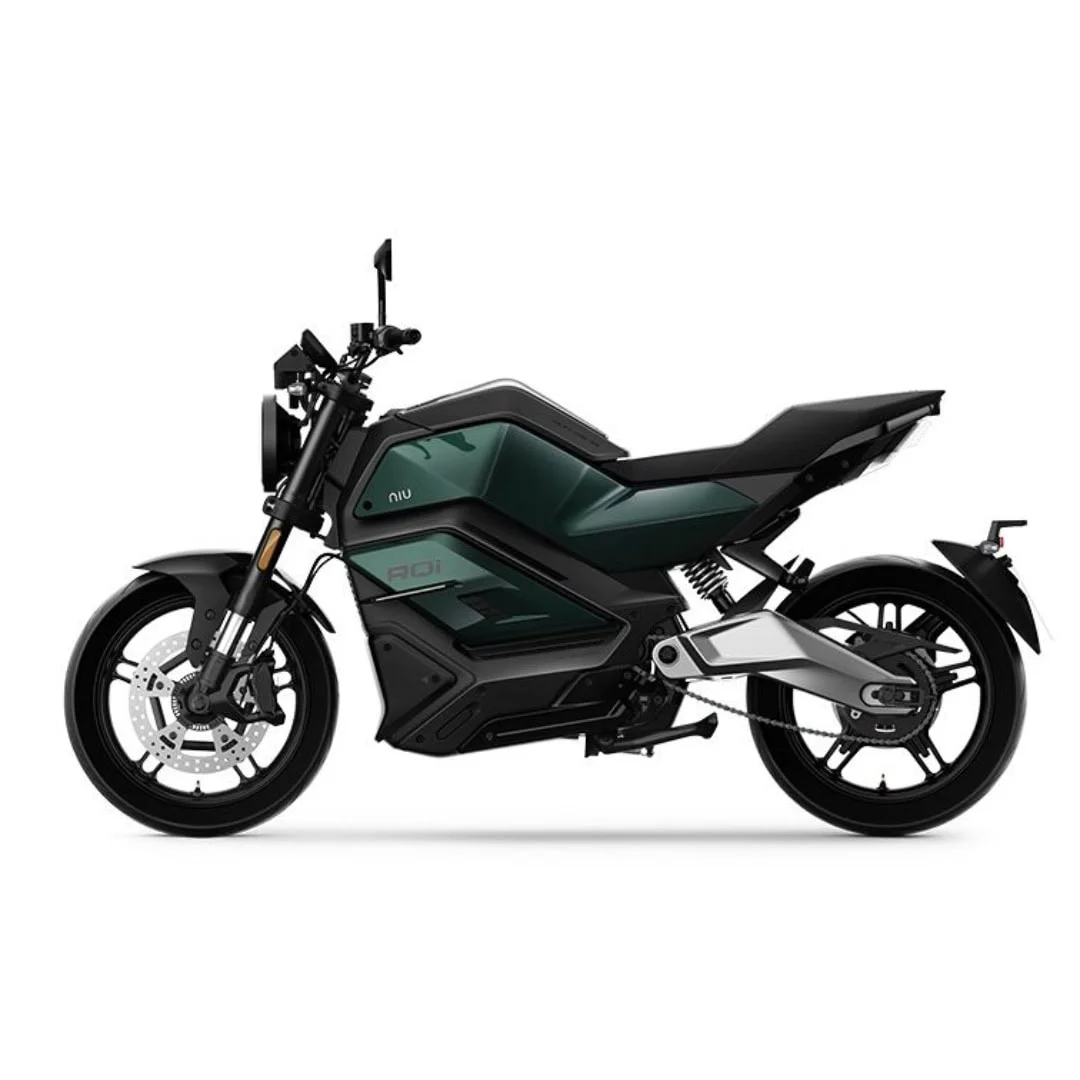 NIU RQi Sport – moto électrique 125 cm3 – vue de profil, vert