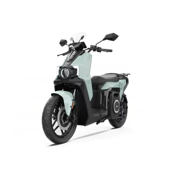 SILENCE S02 50cc – scooter électrique 50 cm3 – vue de trois quarts avant, vert d'eau