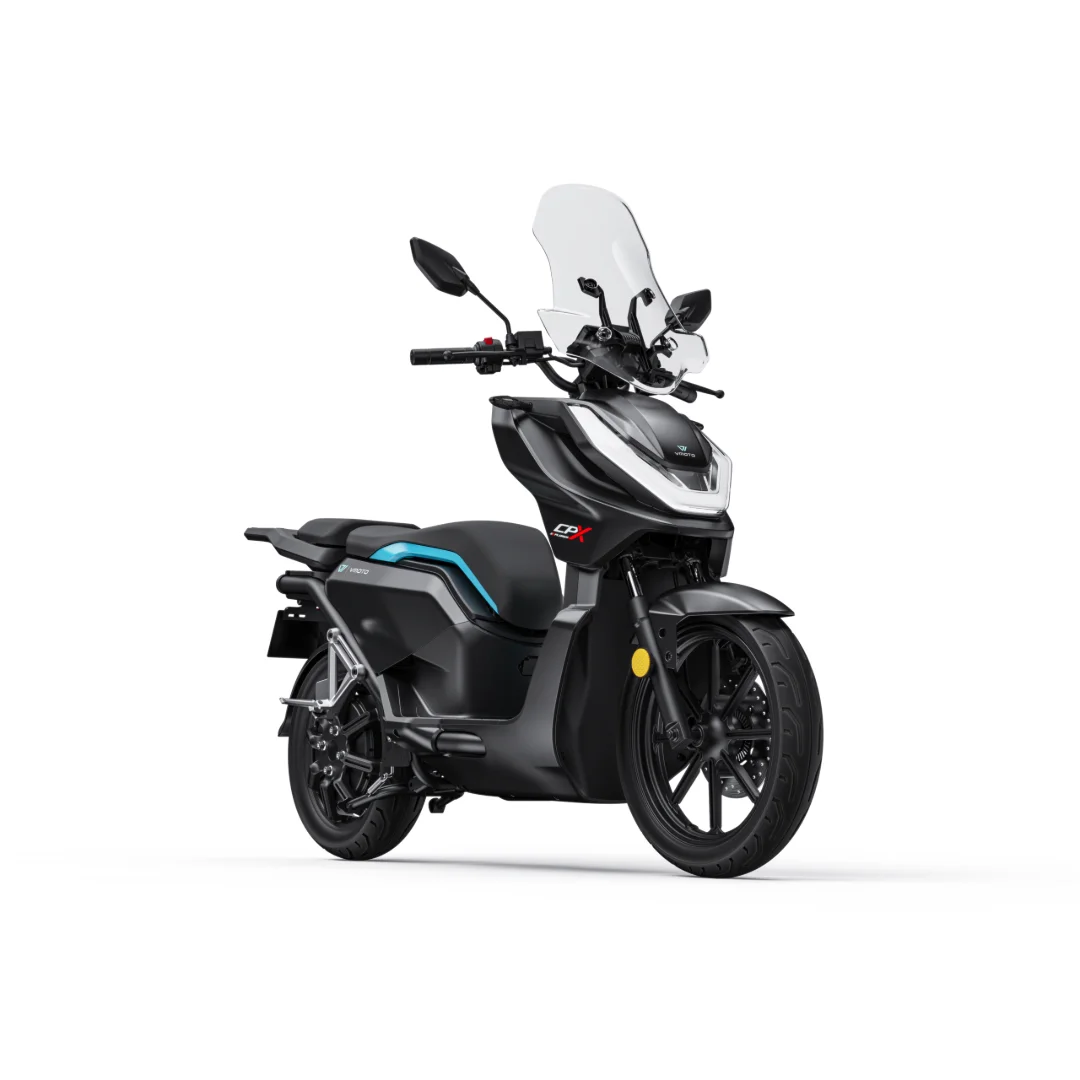 VMOTO CPX Explorer – scooter électrique 125 cm3 – vue de trois quarts avant gris, autre angle
