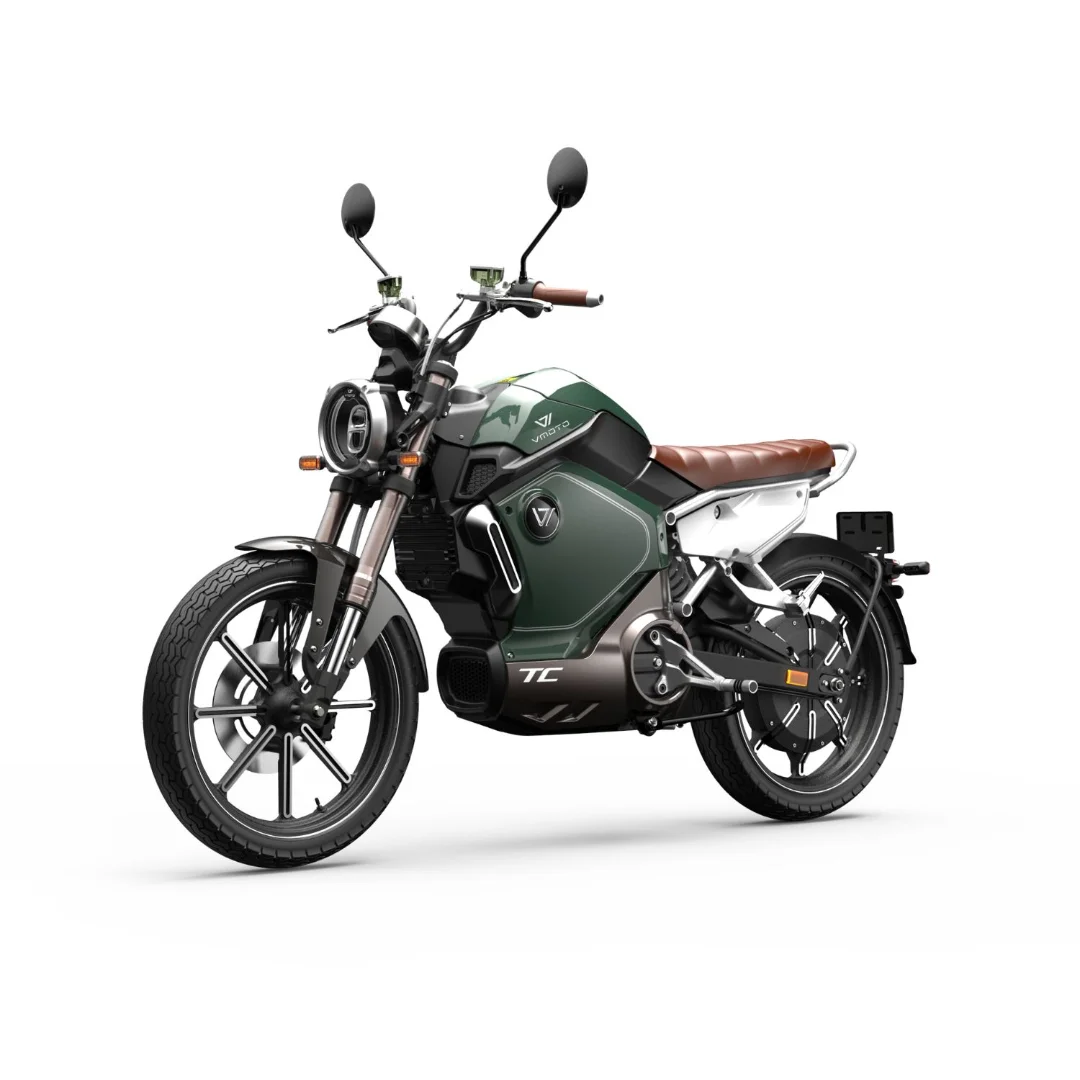 VMOTO TC 50cc – moto électrique 50 cm3 style café racer – vue de trois quarts avant