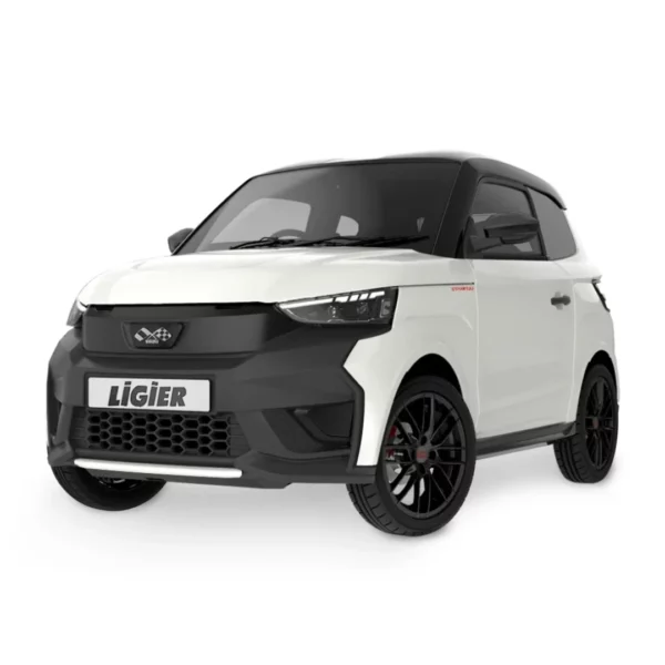 LIGIER - JS60 Ultimate blanc nacré toit noir – vue 3/4 avant